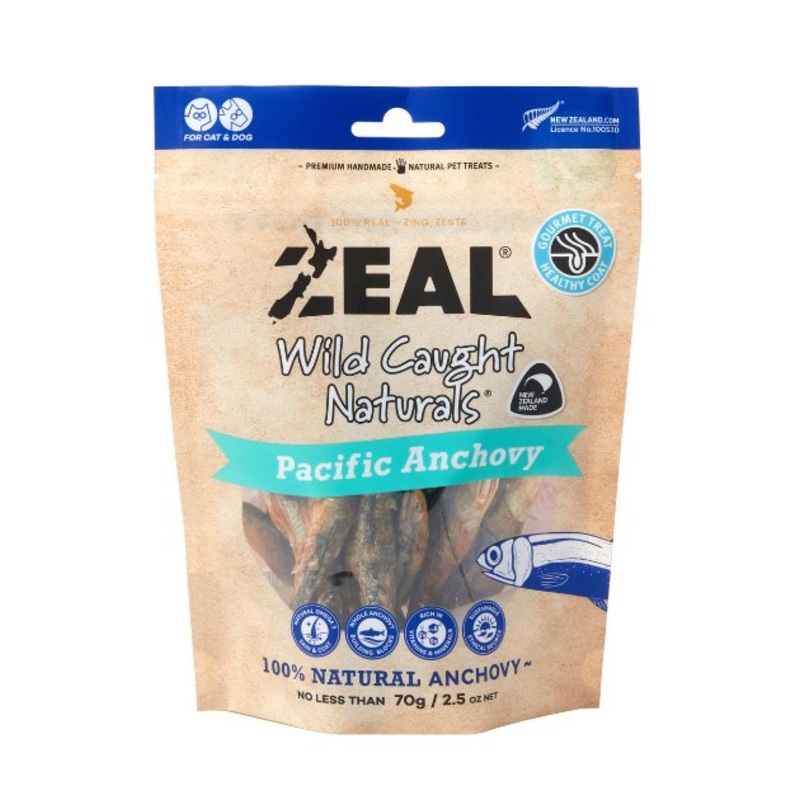 Zeal Wild Caught Naturals Freeze Dried Cat and Dog Treats (Pacific Anchovy)