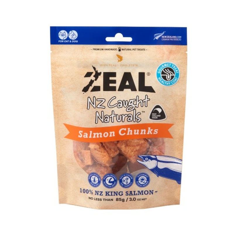 Zeal Wild Caught Naturals Freeze Dried Cat and Dog Treats (Salmon Chunks)