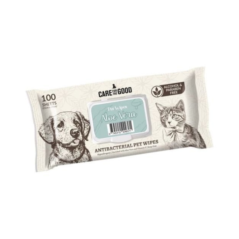 $0.80 ONLY [PWP SPECIAL]: Care For The Good Antibacterial Wipes For Dogs & Cats (Aloe Vera)