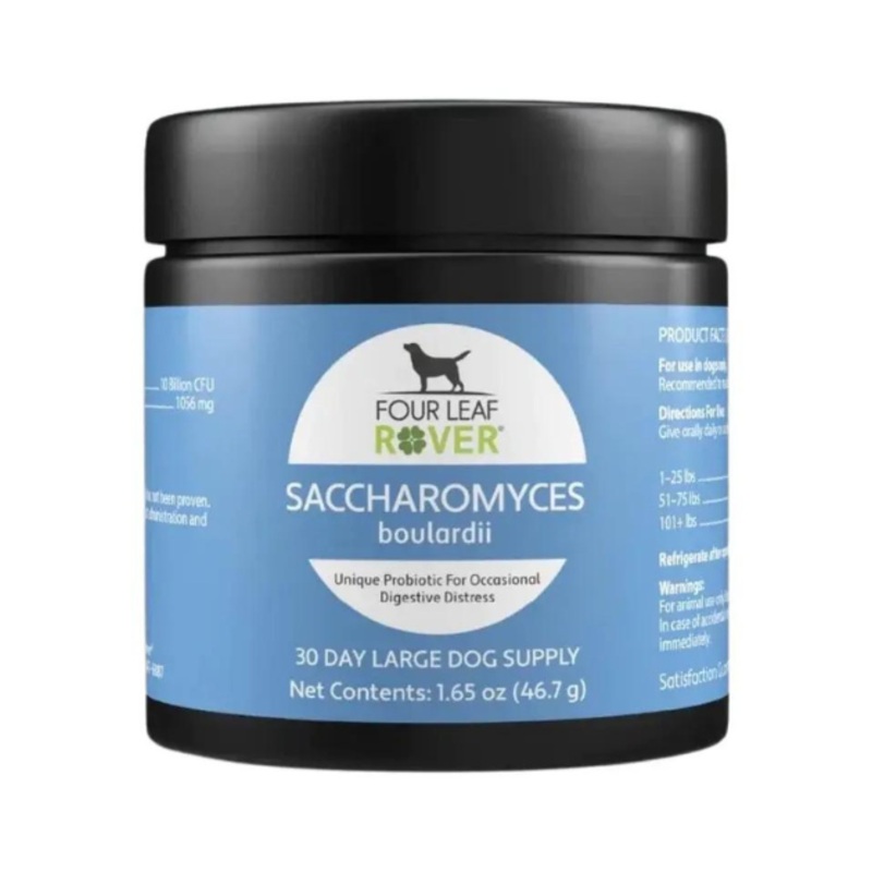 Four Leaf Rover Saccharomyces Boulardii Probiotic Yeast Supplements for Dogs