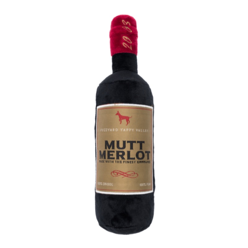 FuzzYard Squeaky Booze Plush Dog Toy (Mutt Merlot)