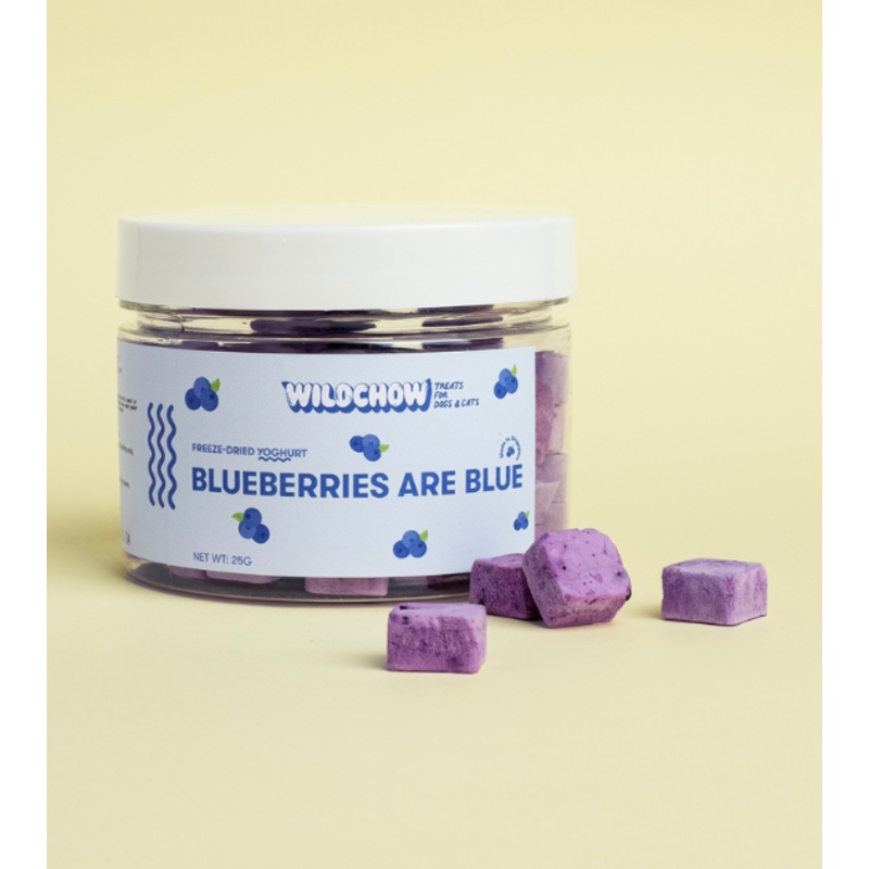 WildChow Freeze Dried Greek Yoghurt Dog Treats (Blueberries Are Blue)