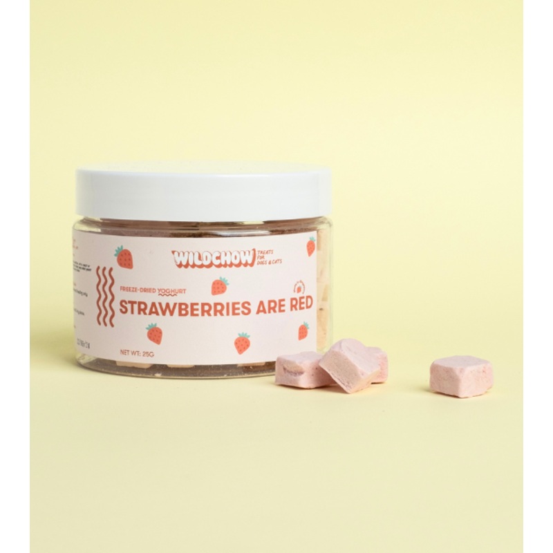 WildChow Freeze Dried Greek Yoghurt Dog Treats (Strawberries Are Red)
