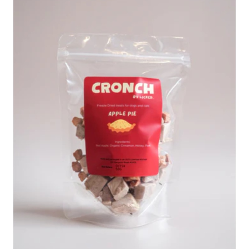 Licked CRONCH Freeze Dried Dog & Cat Treats (Apple Pie)