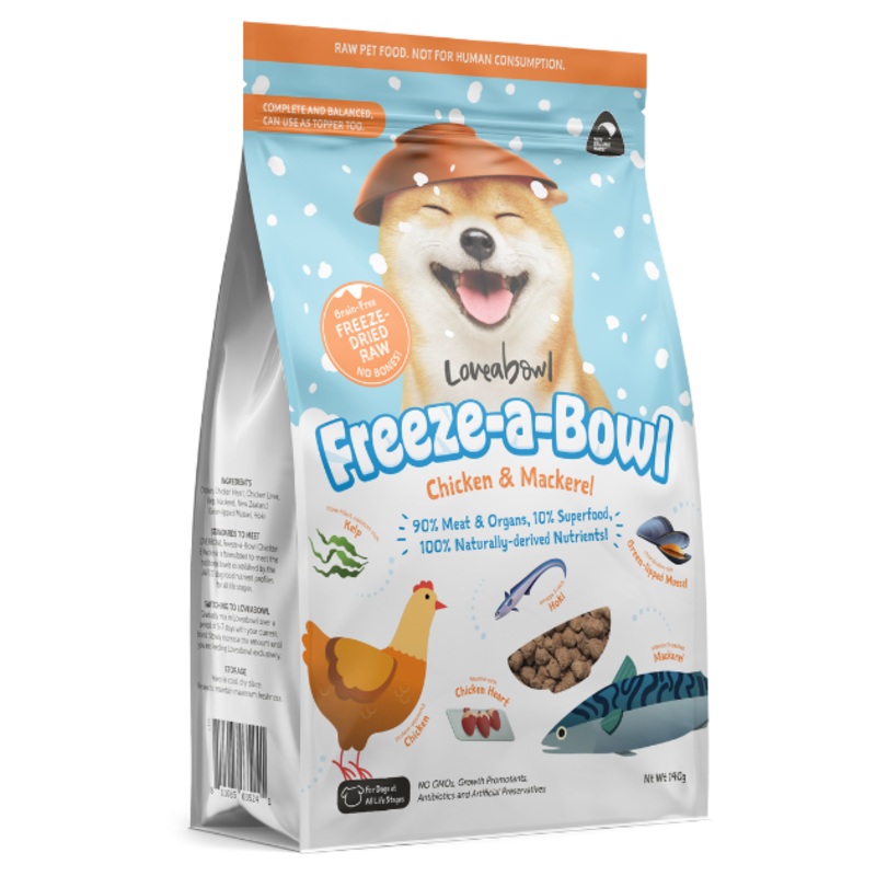 Loveabowl Freeze Dried Chicken & Mackerel Dry Dog Food