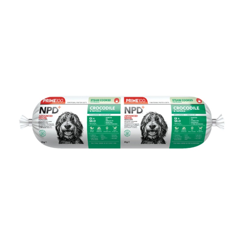 Prime100 NPD Advanced Novel Protein Diets Steam Cooked Frozen Dog Food (Crocodile & Tapioca)