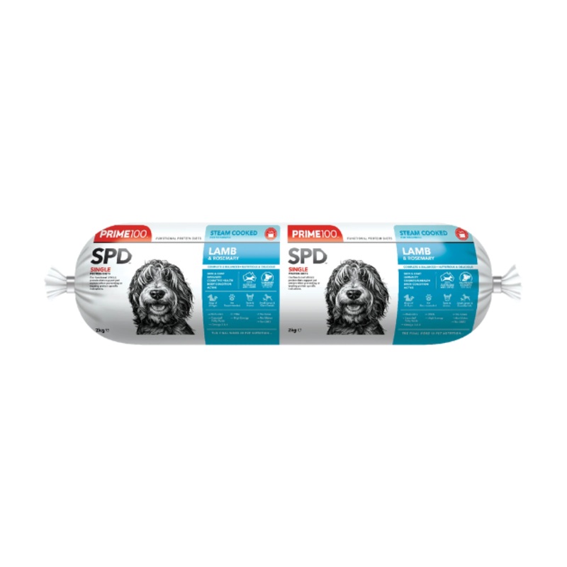 Prime100 SPD Limited Ingredients Steam Cooked Frozen Dog Food (Lamb & Rosemary)