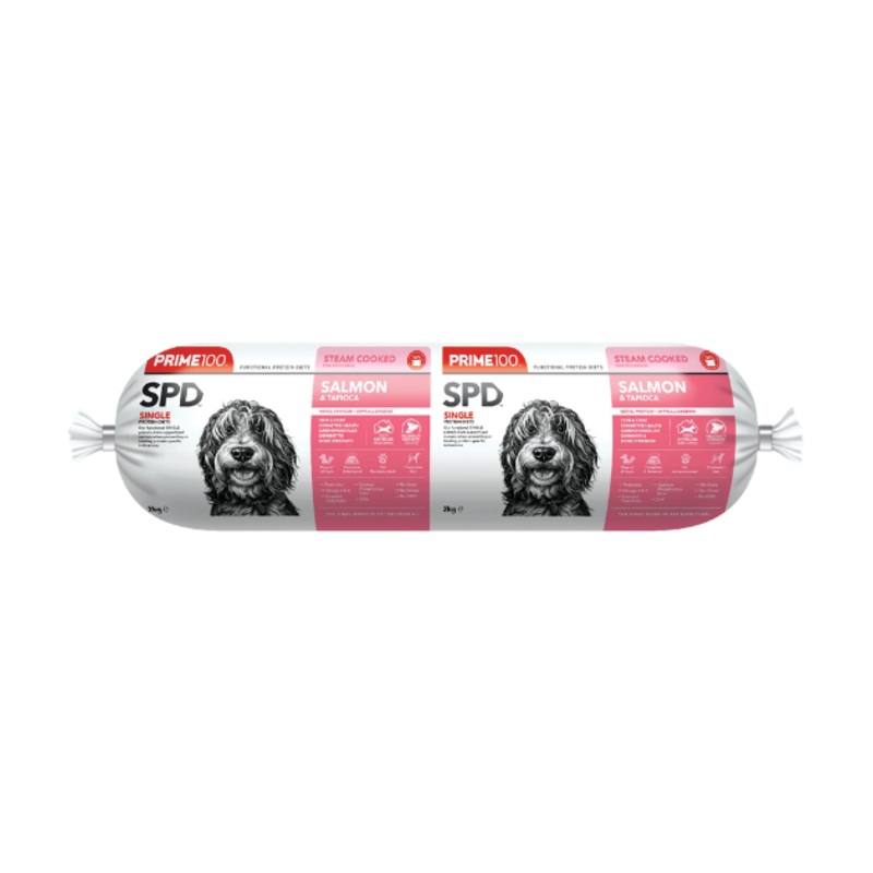 Prime100 SPD Limited Ingredients Steam Cooked Frozen Dog Food (Salmon & Tapioca)