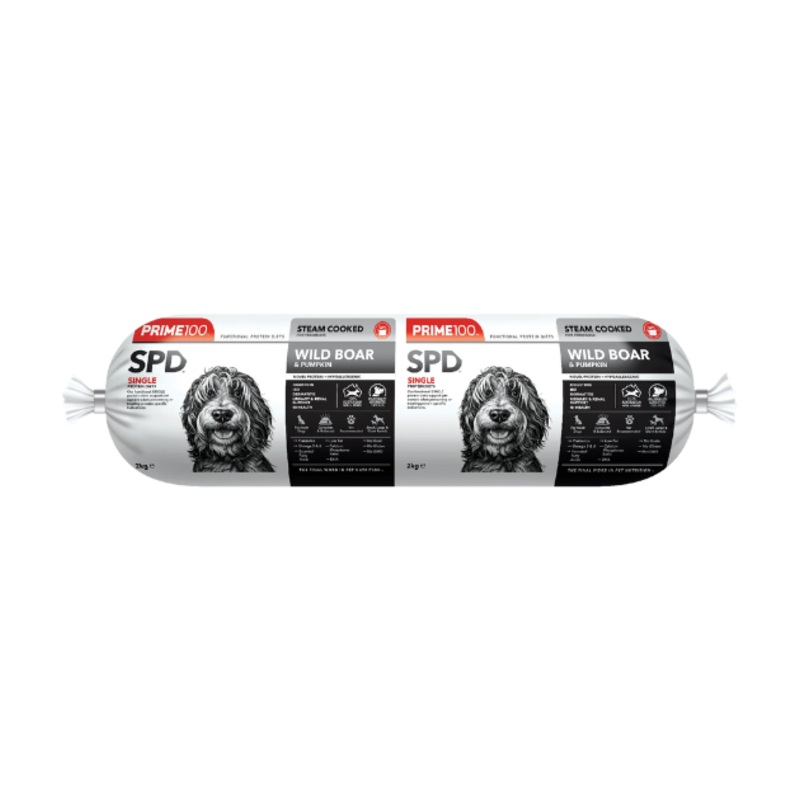 Prime100 SPD Limited Ingredients Steam Cooked Frozen Dog Food (Wild Boar & Pumpkin)
