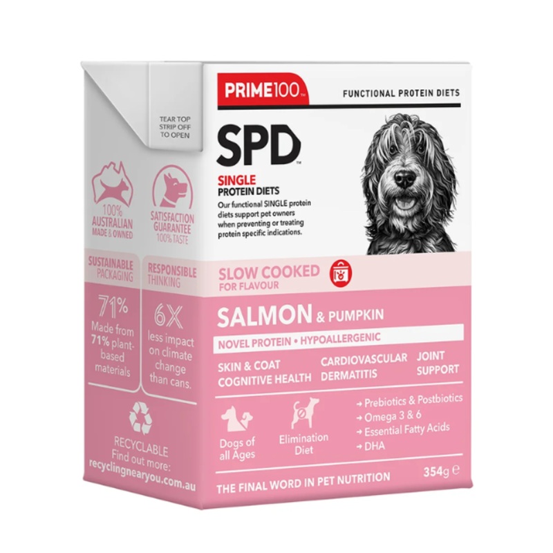 Prime100 SPD Single Protein Diets Slow Cooked Wet Dog Food (Salmon & Pumpkin)