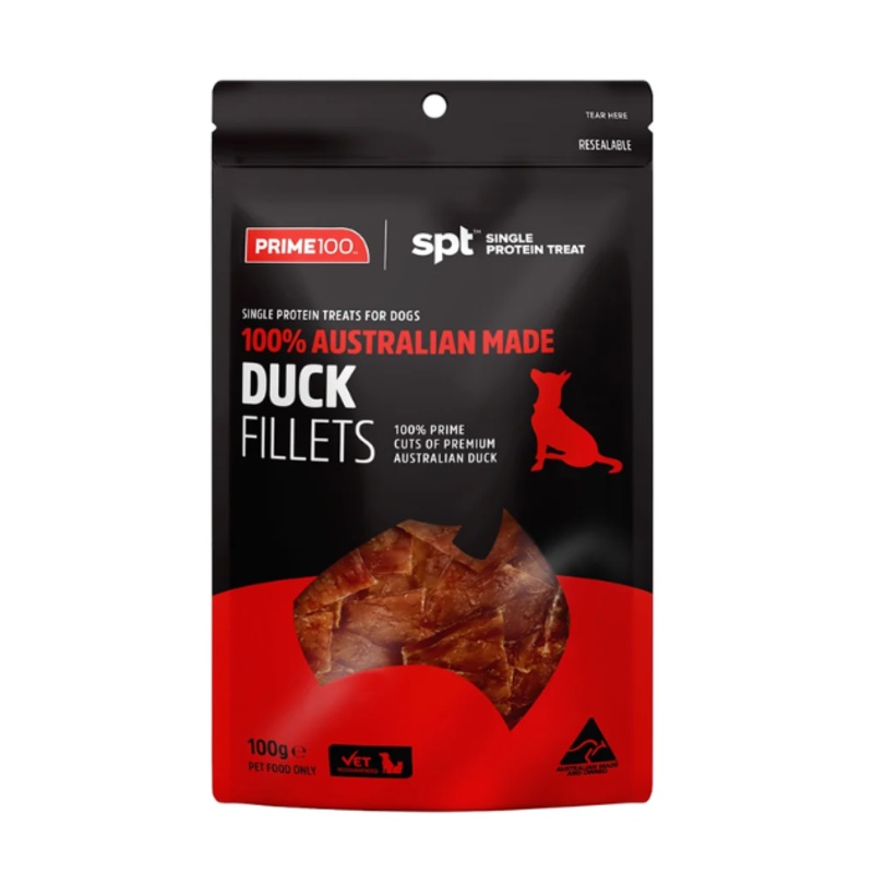 Prime100 SPT Single Protein Treats for Dogs (Duck Fillets)
