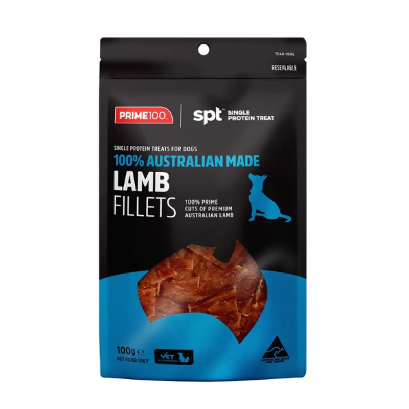 Prime100 SPT Single Protein Treats for Dogs (Lamb Fillet)
