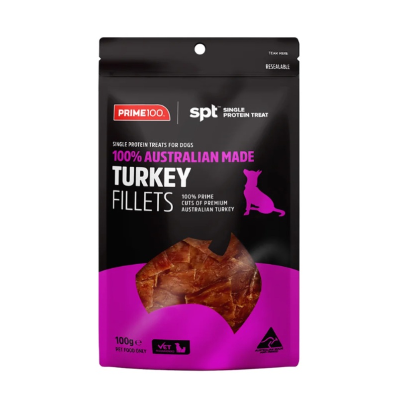Prime100 SPT Single Protein Treats for Dogs (Turkey Fillets)