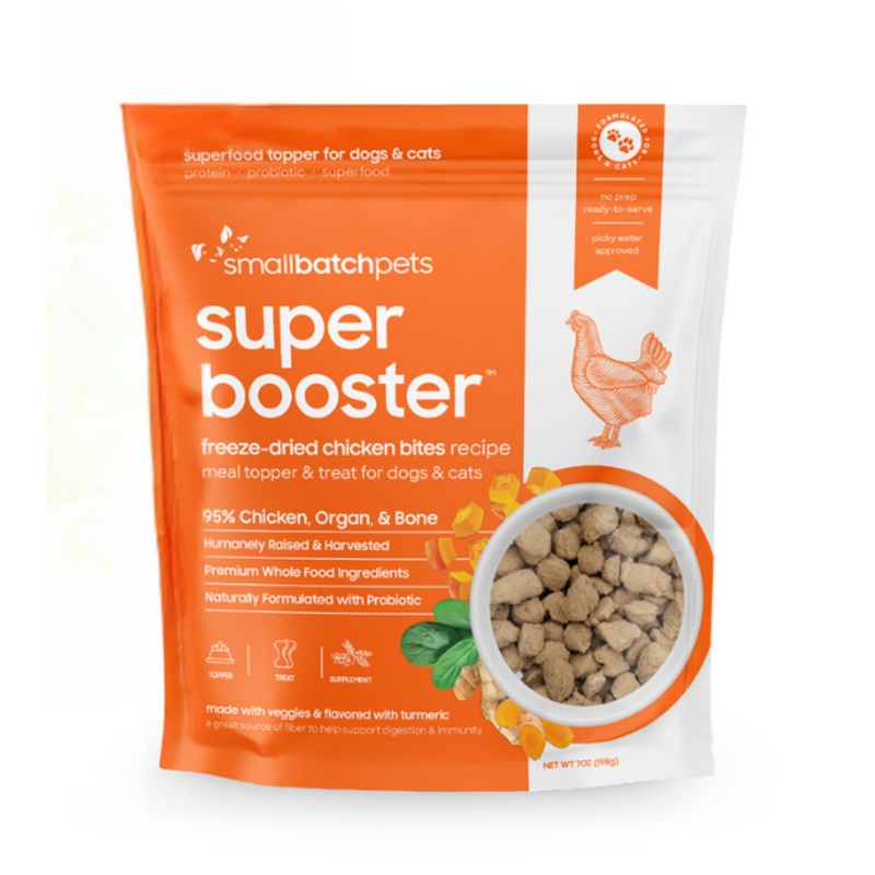 Small Batch Super Booster Freeze-Dried Meal Topper & Treat for Dogs & Cats (Chicken Bites)