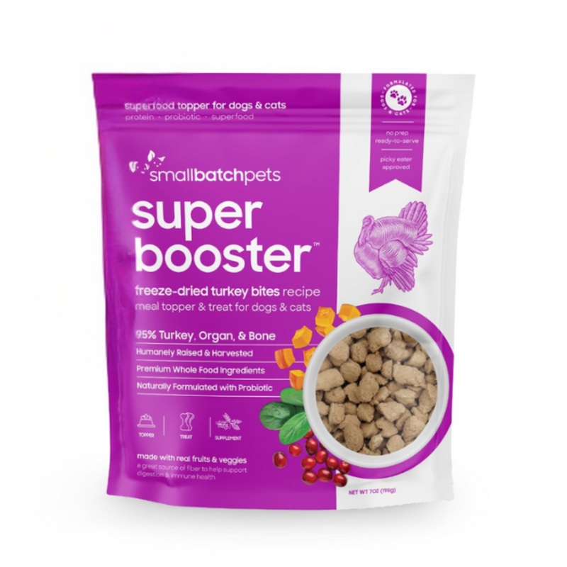 Small Batch Super Booster Freeze-Dried Meal Topper & Treat for Dogs & Cats (Turkey Bites)