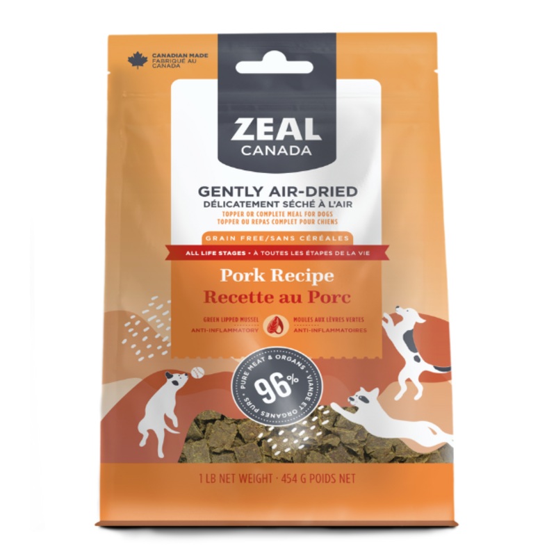 Zeal Canada Gently Air-Dried Dry Dog Food (Pork Recipe)