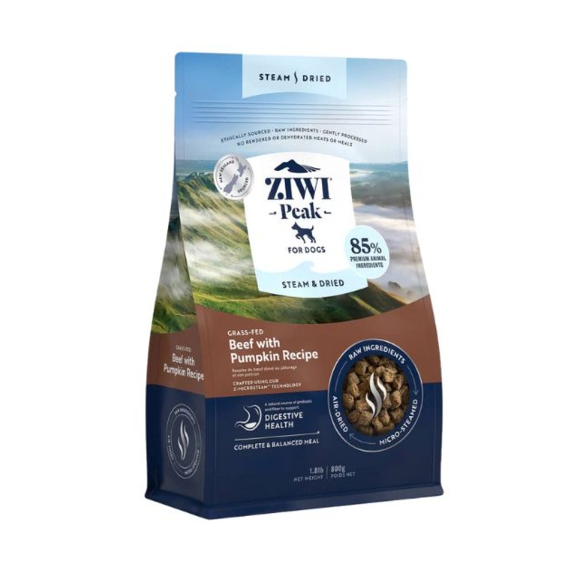 Ziwi Peak Steam & Dried Dog Food (Grass-Fed Beef With Pumpkin)