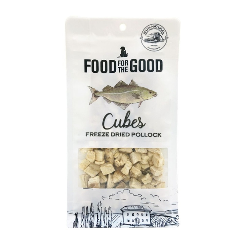 Food For The Good Freeze Dried Cat & Dog Treats (Pollock Cubes)