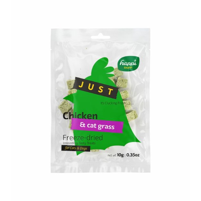 Happi Skippi (Happi Doggy) JUST Freeze Dried Cat & Dog Treats (Chicken & Cat Grass)