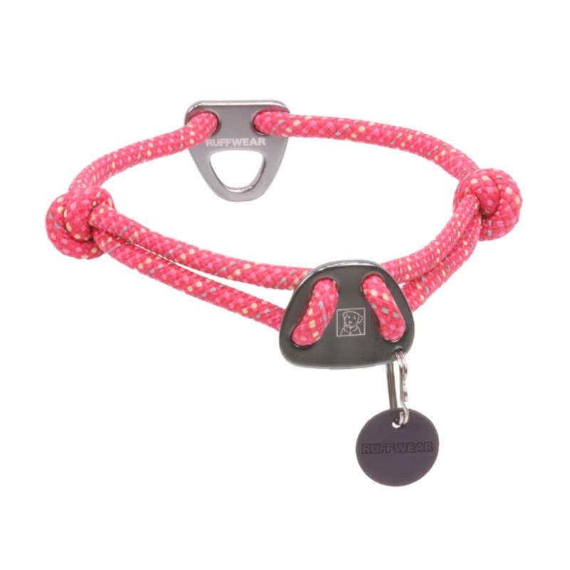 Ruffwear Knot-a-Collar Reflective Rope Dog Collar (Fireweed Pink)