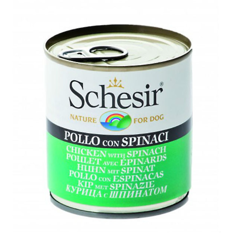 Schesir Wet Dog Food (Chicken with Spinach)