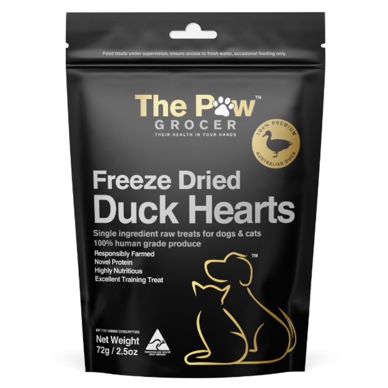 The Paw Grocer Freeze Dried Cat & Dog Treats (Duck Hearts)