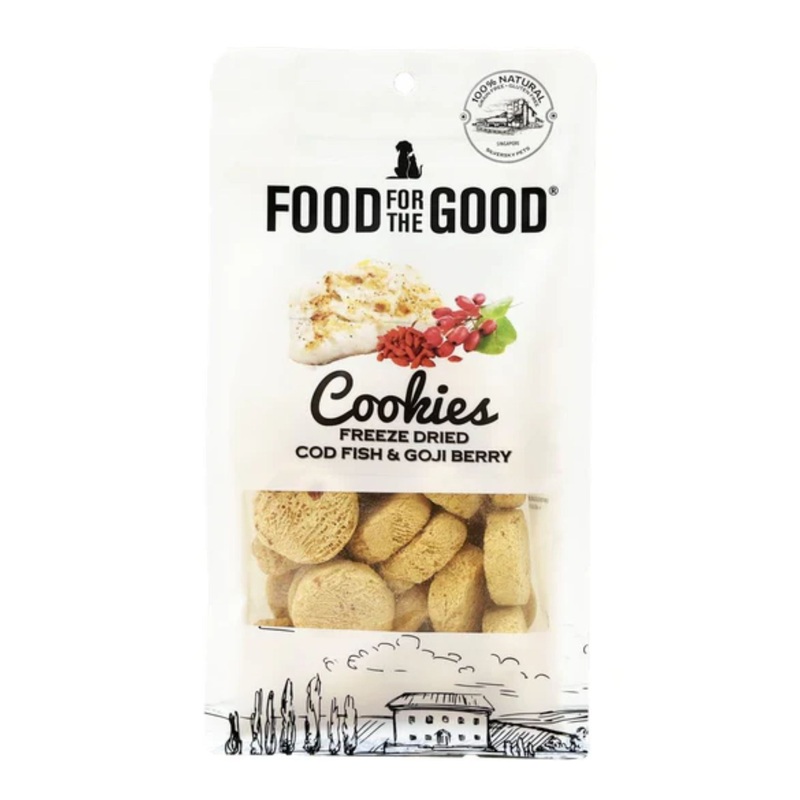 Food For The Good Freeze Dried Cat & Dog Treats (Codfish & Goji Berry Cookies)