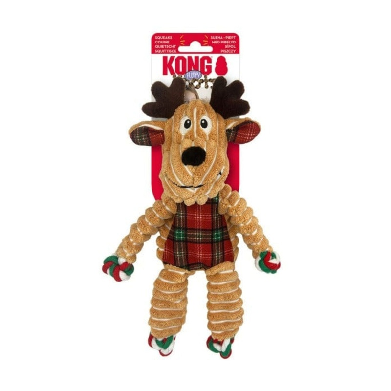Kong Holiday Floppy Knots Reindeer Plush Dog Toy