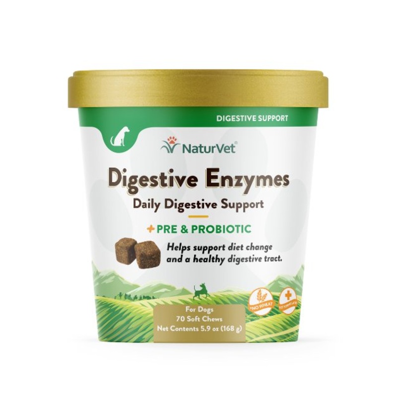 Naturvet Digestive Enzymes Pre & Probiotics Soft Chew Dog Supplement (70 Count)