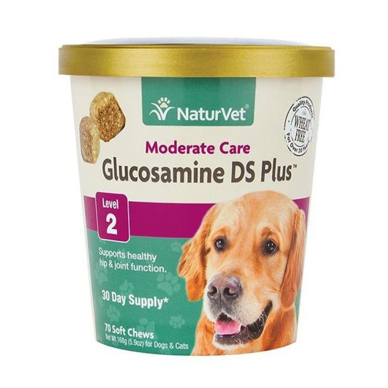 NaturVet Glucosamine DS Plus (Level 2) Moderate Care Soft Chew Cat & Dog Supplement (70 Count)