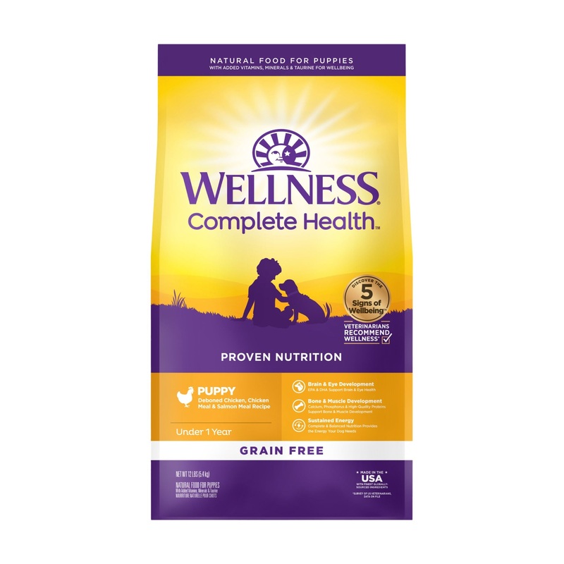 Wellness Complete Health Grain Free Puppy Dry Dog Food (Deboned Chicken, Chicken Meal & Salmon Meal Recipe)