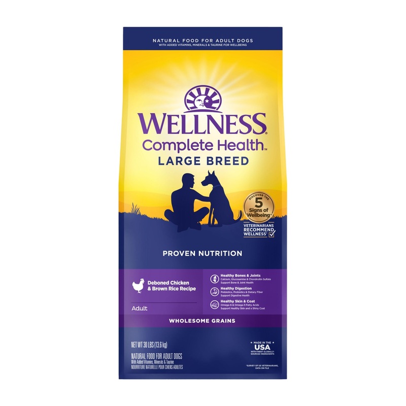 Wellness Complete Health Large Breed Wholesome Grains Adult Dry Dog Food (Deboned Chicken & Brown Rice Recipe)