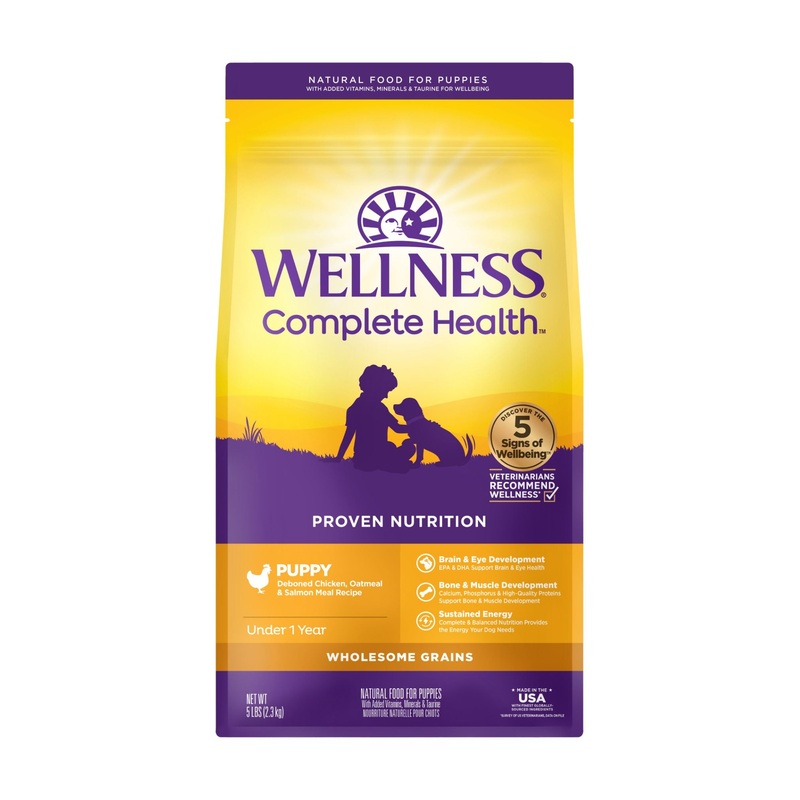 Wellness Complete Health Wholesome Grains Puppy Dry Dog Food (Deboned Chicken, Oatmeal & Salmon Meal Recipe)