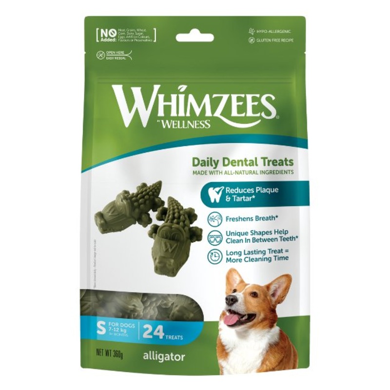 Whimzees Natural Alligator Dental Dog Chews