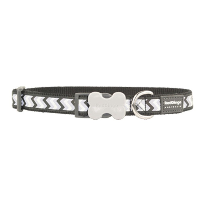 Red Dingo Ziggy Reflective Dog Collar (Black)