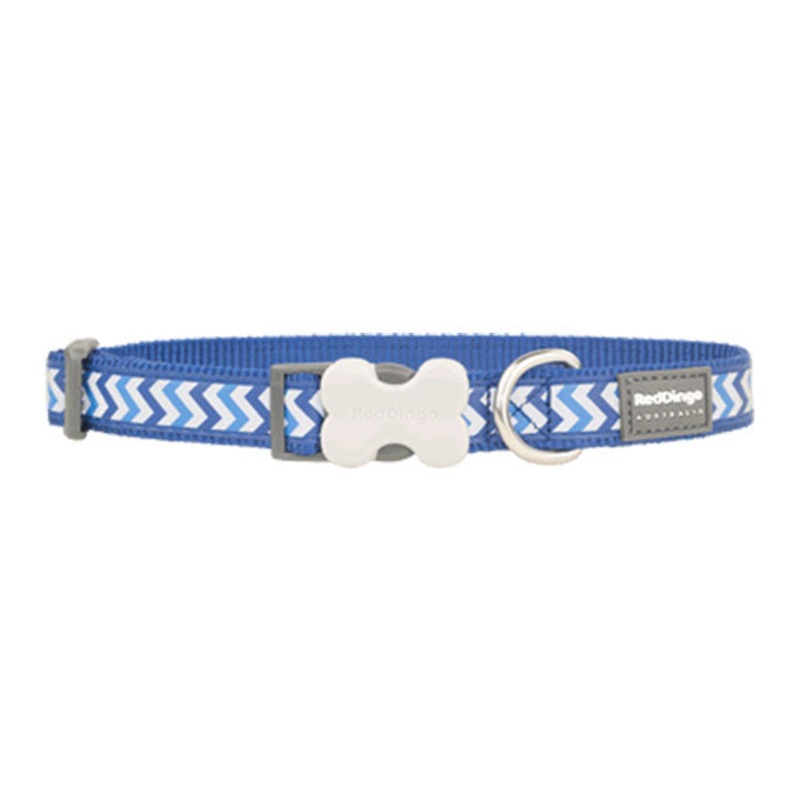 Red Dingo Ziggy Reflective Dog Collar (Blue)