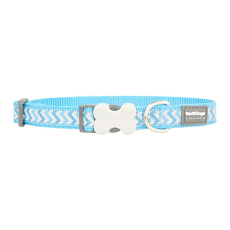 Red Dingo Ziggy Reflective Dog Collar (Turquoise)
