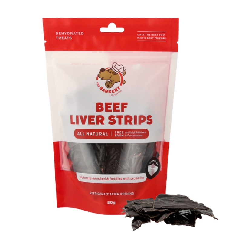 The Barkery Dehydrated Beef Liver Strips Dog Treats