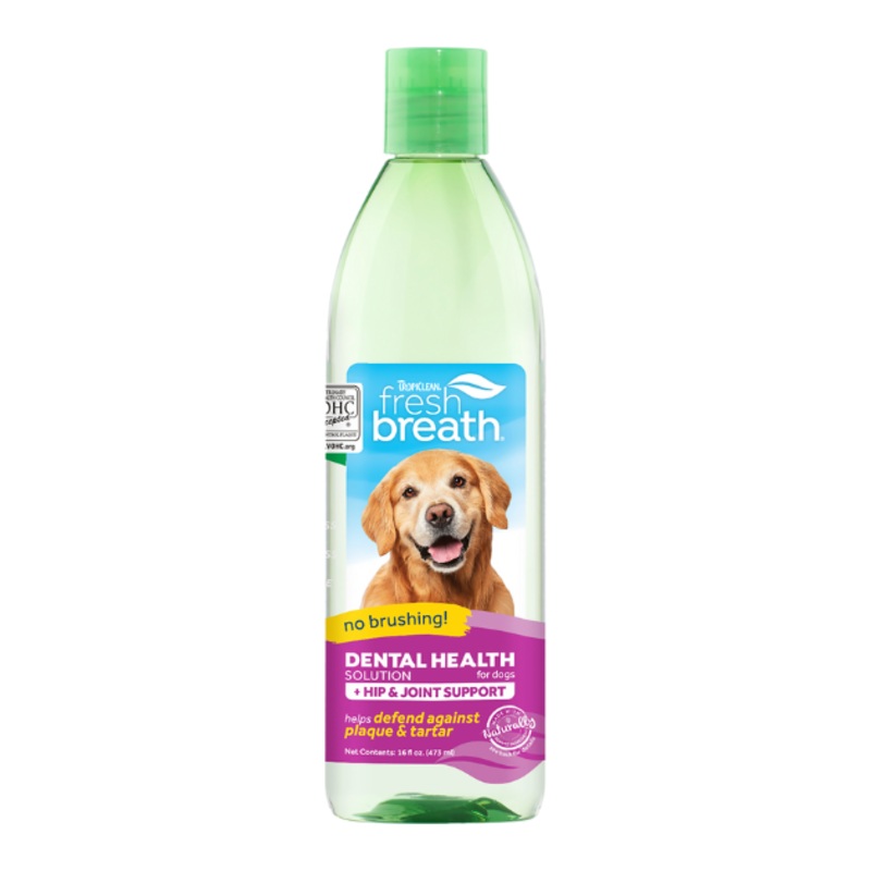 TropiClean Fresh Breath No Brushing Dental Health Solution for Dogs (Hip & Joint Support)
