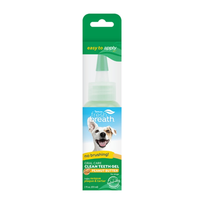 TropiClean Fresh Breath No Brushing Oral Care Clean Teeth Gel for Dogs (Peanut Butter)