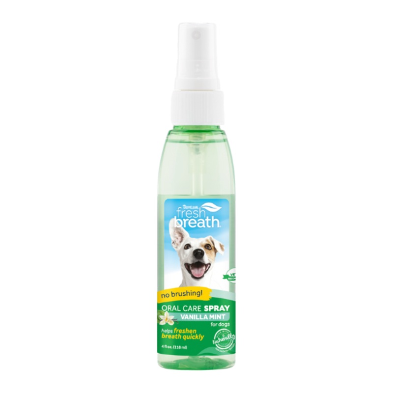 Tropiclean Fresh Breath No Brushing Oral Care Spray for Dogs (Vanilla Mint)