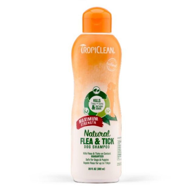 TropiClean Natural Flea & Tick Maximum Strength Dog Shampoo