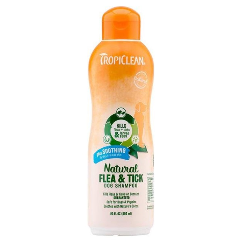 TropiClean Natural Flea & Tick Plus Soothing Dog Shampoo
