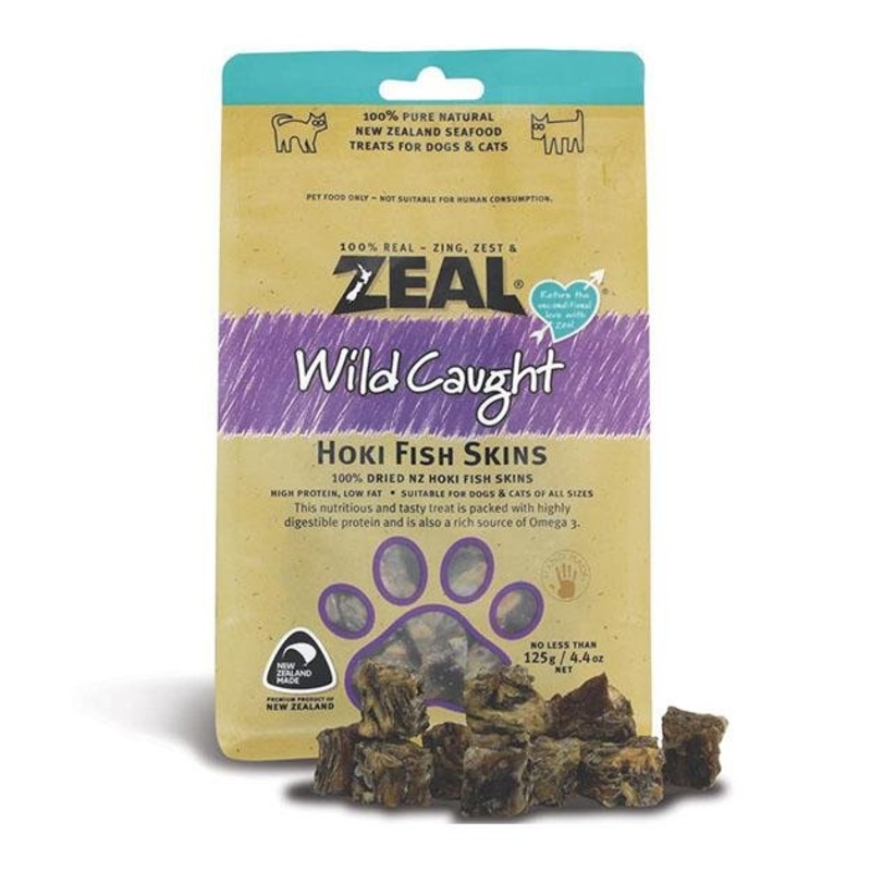 Zeal Free Range Air Dried Cat and Dog Treats (Hoki Fish Skins)
