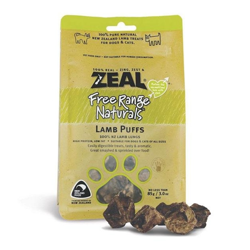 Zeal Free Range Air Dried Cat and Dog Treats (Lamb Puffs)