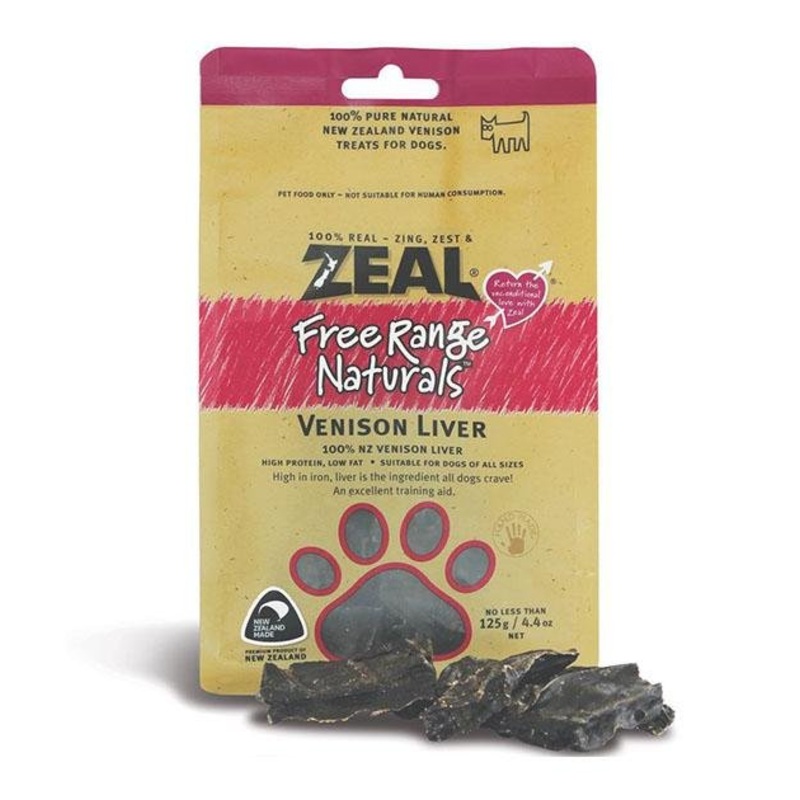 Zeal Free Range Air Dried Dog Treats (Venison Liver)