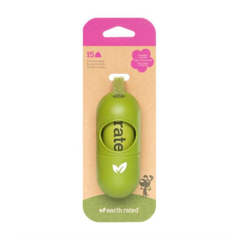 Earth Rated Eco-Friendly Leash Dispenser Bio Poop Bags (15 Scented Bags)