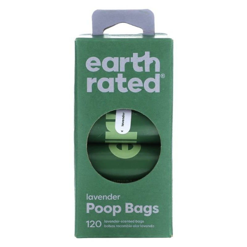 Earth Rated Eco-Friendly Poop Bag Refill for Dogs (120 Lavender Scented Bags, 8 Refill Rolls)