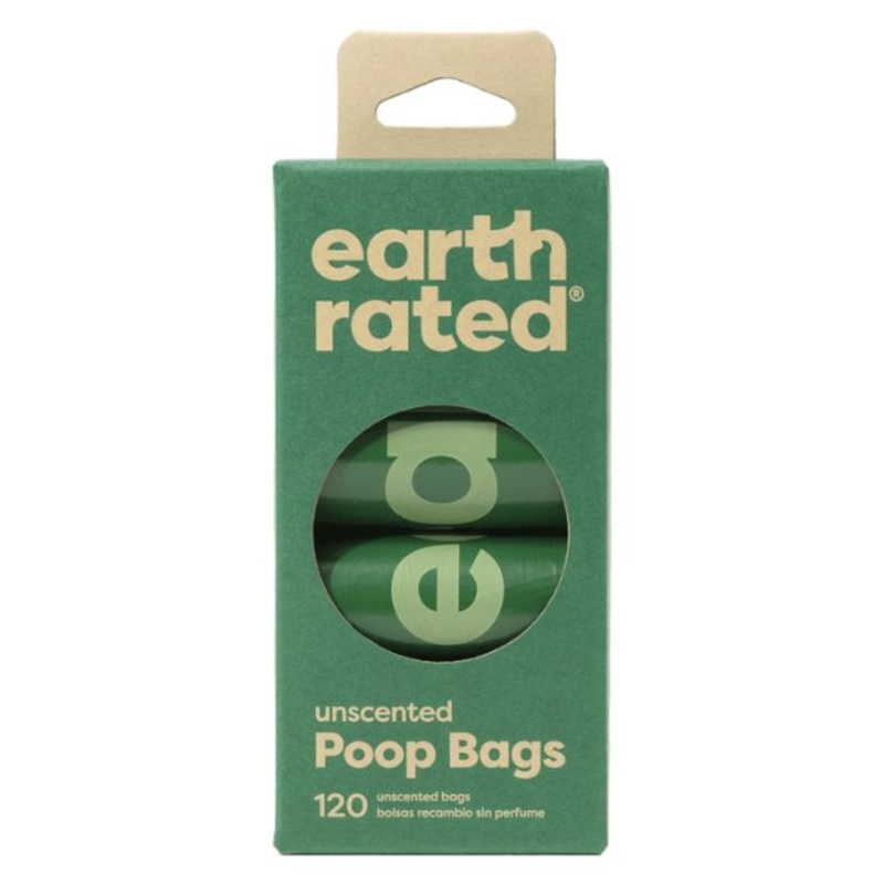 Earth Rated Eco-Friendly Poop Bag Refill for Dogs (120 Unscented Bags, 8 Refill Rolls)