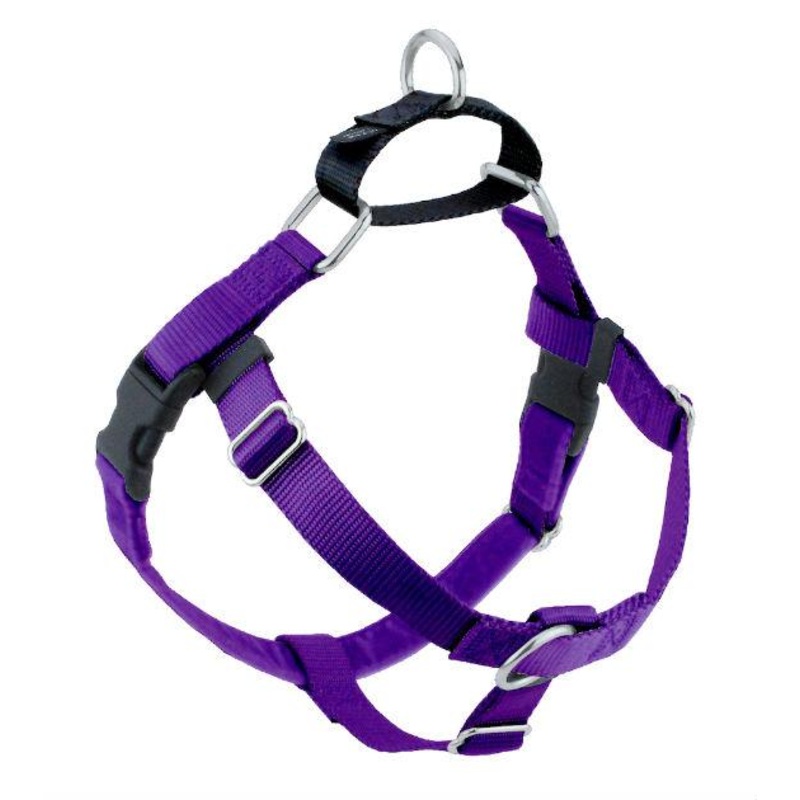 Freedom No-Pull Harness & Leash (Purple/Black) For Dogs